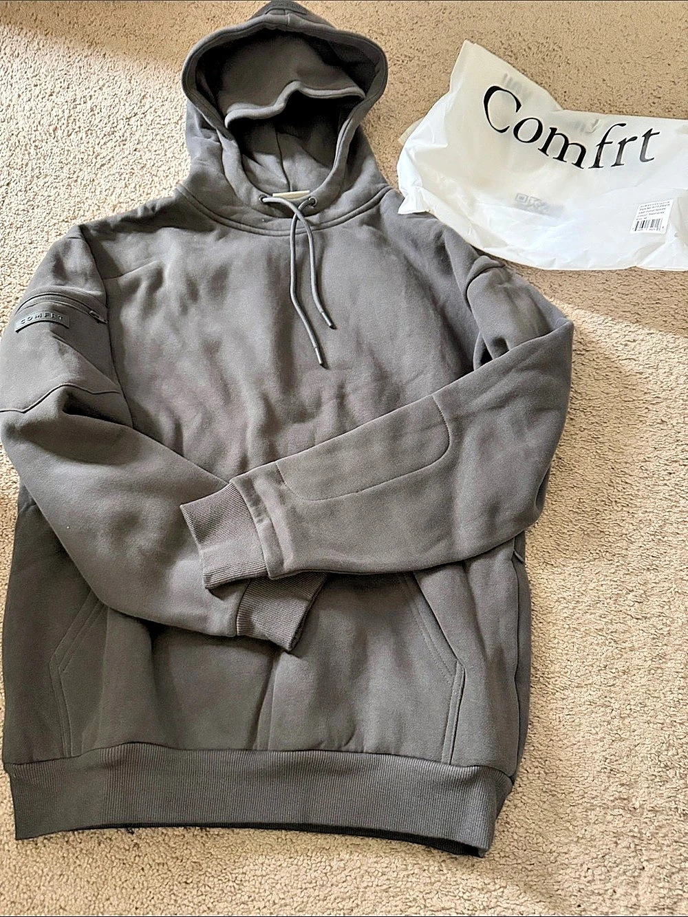 Comfrt Airplane Mode Travel Hoodie Gray Medium